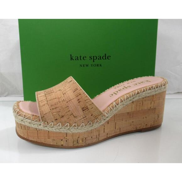 Kate Spade New York Cosette Slide Espadrille Wedge Sandals Cork Natural Size 9 - Picture 2 of 7